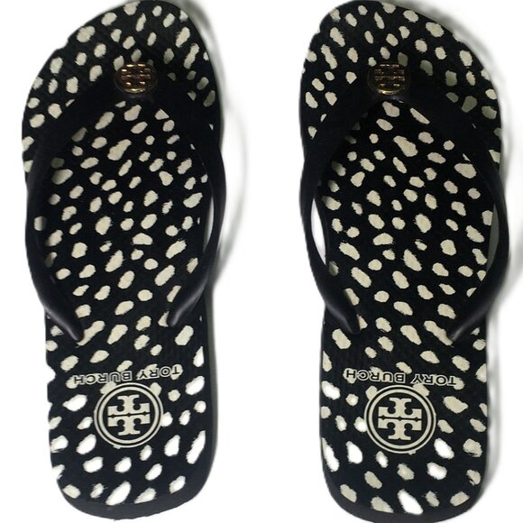 🛑 TORY BURCH Logo➕🆒 SANDALS Slip On SHOES Spotted Thong FLIP FLOP 💸BUY NOW‼️ - Picture 8 of 16